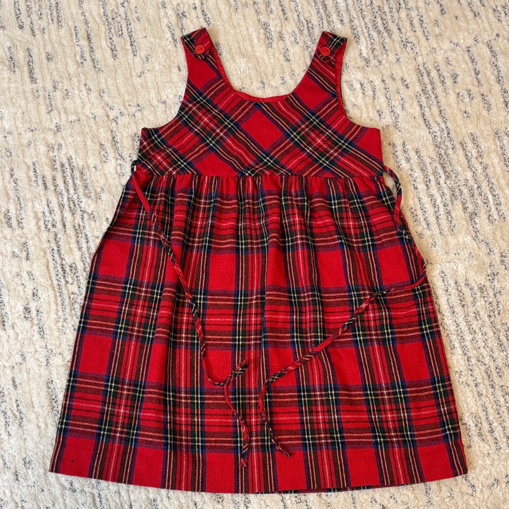 Red Plaid Sleeveless Dress